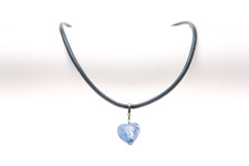 Kettenanhänger Muranoglas Herz"Heart in fashion blau"