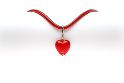 Kettenanhänger Muranoglas Herz "Heart in fashion rot"