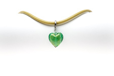 Kettenanhänger Muranoglas Herz "Heart in fashion grün"