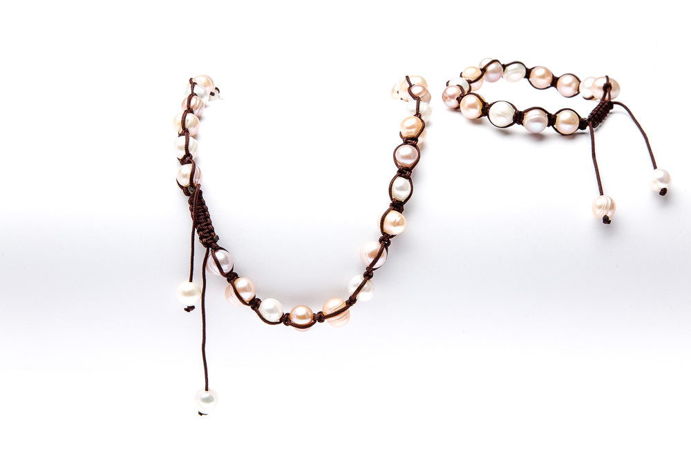 Kette und Armband aus Süßwasserperle "Shambala Pearls Set"