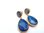Ohrring "Blue Orient" vergoldet mit Jade dunkelblau
